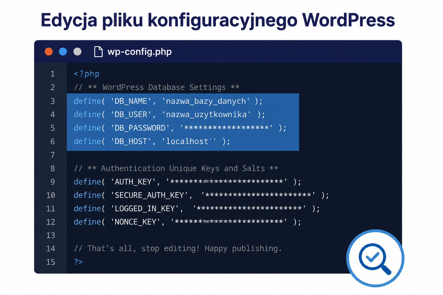 Edycja pliku konfiguracyjnego WordPress